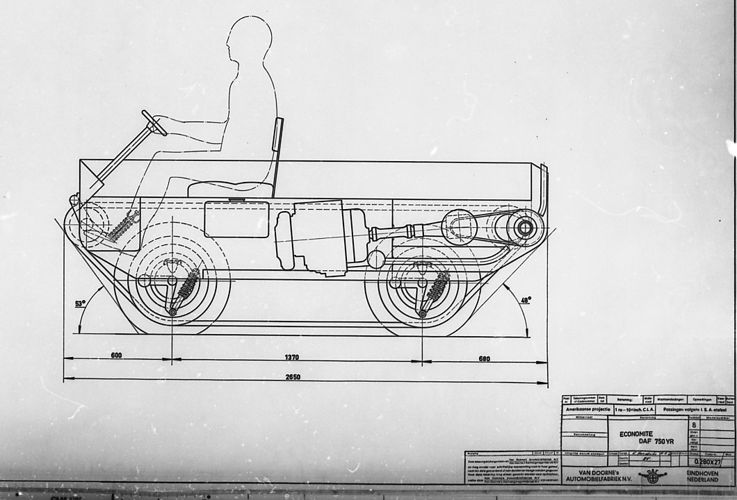 Drawing Daf 750 YR - side