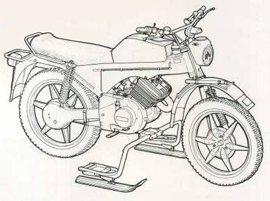 Hägglunds XM72 motorfiets met Variomatic